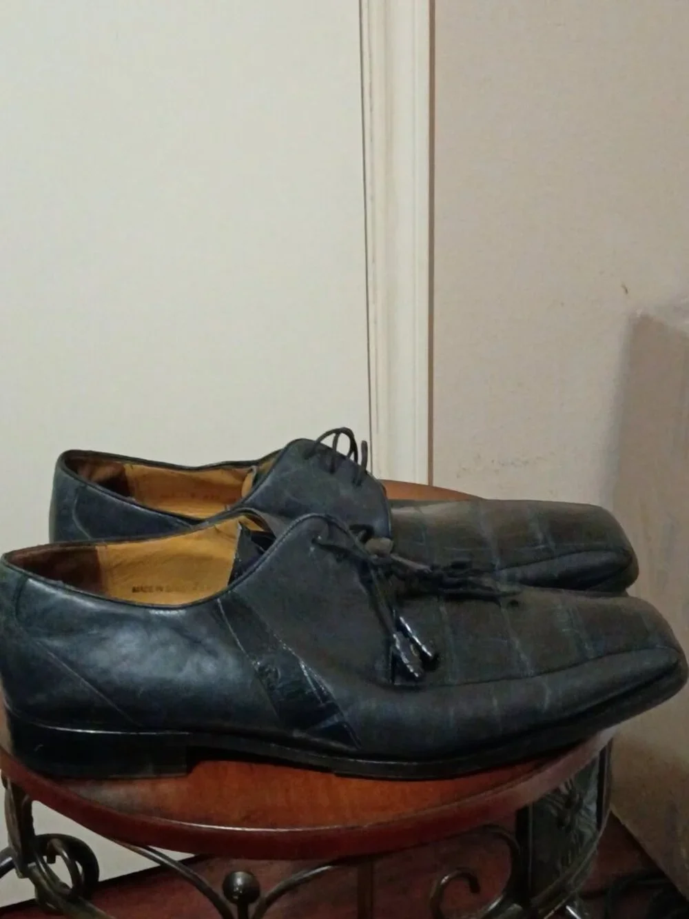 Mezlan Giovanni Black Leather Square Toe Oxford Men’s Dress Shoes Size 13B